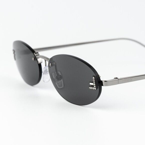 Fendi FIRST CRYSTAL Women Sunglasses Silver Grey Oval FE4075US 12A NEW AUTHENTIC main image 8